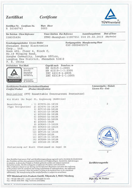 China Shenzhen Socay Electronics Co., Ltd. Certificações